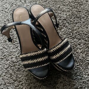ALDO Black and Tan Espadrille Sandals